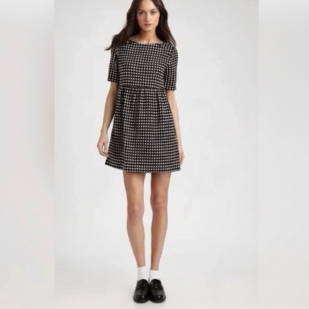 Ace & Jig‎ | Black & White Polka Dot Linen Blend Babydoll Mini Dress XS